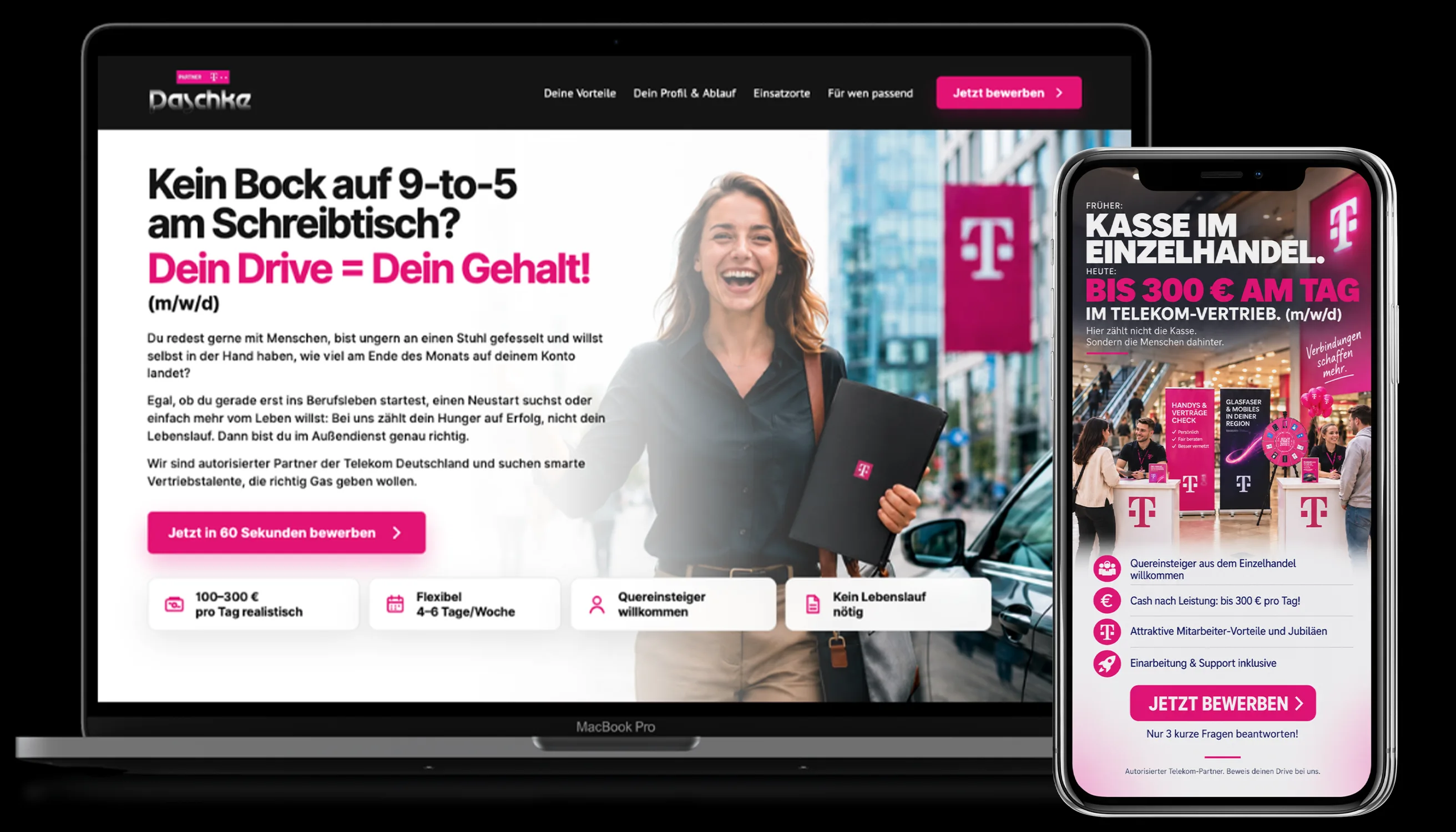 Referenzprojekt Paschke Telekom mit Landingpage und Meta Marketing-Fullservice