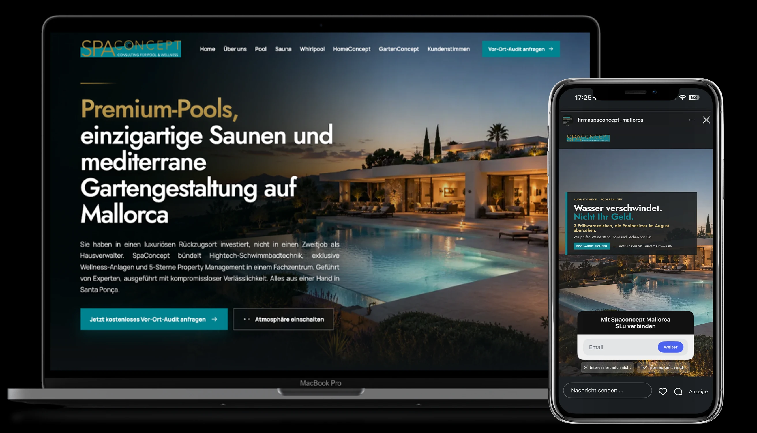 Referenzprojekt Spa Concept mit Website, Content-Erstellung und Meta Marketing-Fullservice