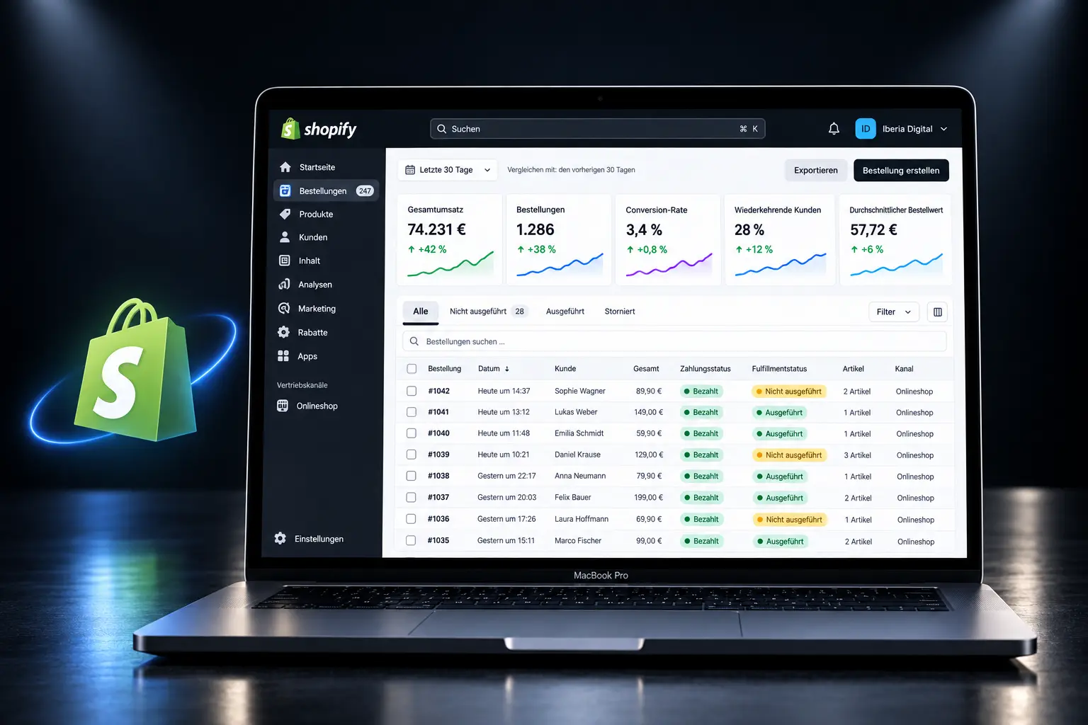 Shopify Shop Aufbau