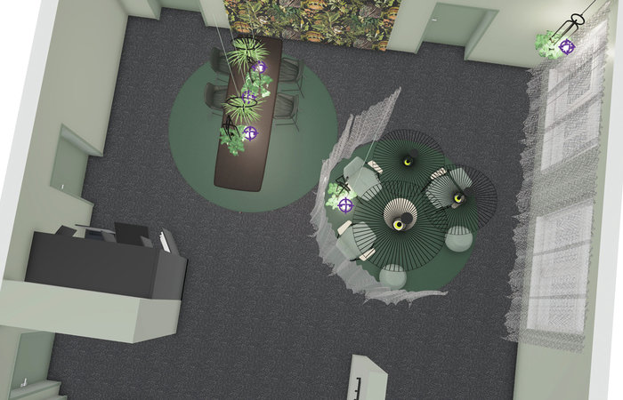 Grundriss der Mitarbeiter-Lounge