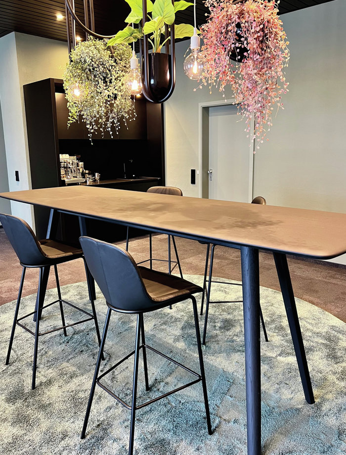 Grüne Note: Mit den Blumenampel von Atelier Haußmann zieht die Natur ins Office ein.