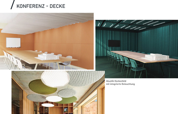 Akustik Deckenfeld mit integrierter Beleuchtung
