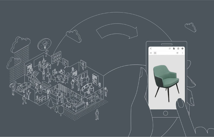 Die App von Walter Knoll beamt Möbel ins eigene Zuhause.