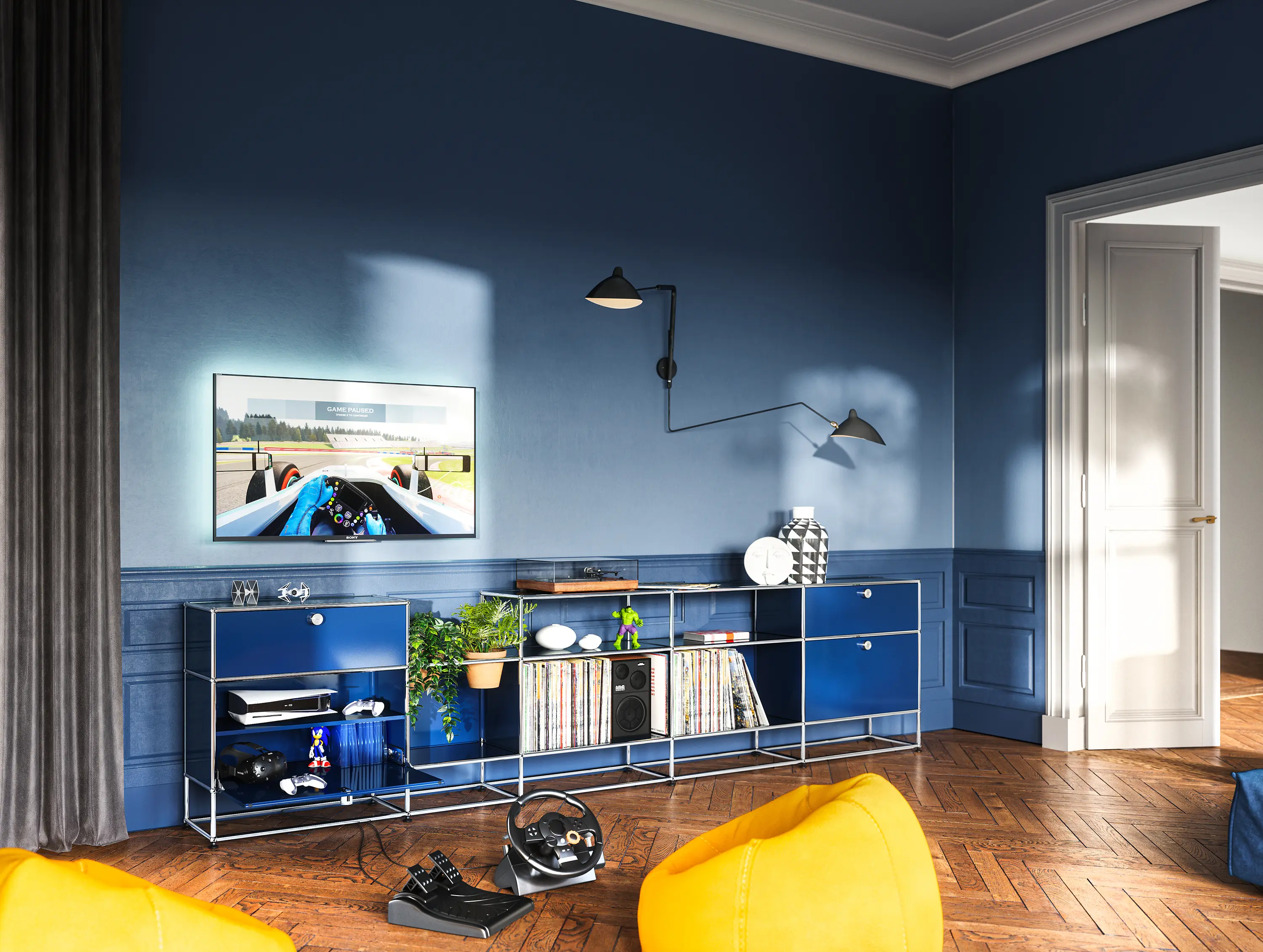USM Haller Sideboard in Gentian Blue — Lieferung und Montage koordiniert
