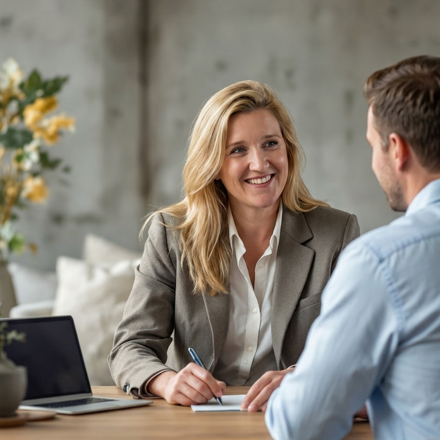 image of customer service representative at work for a financial advisor [team]