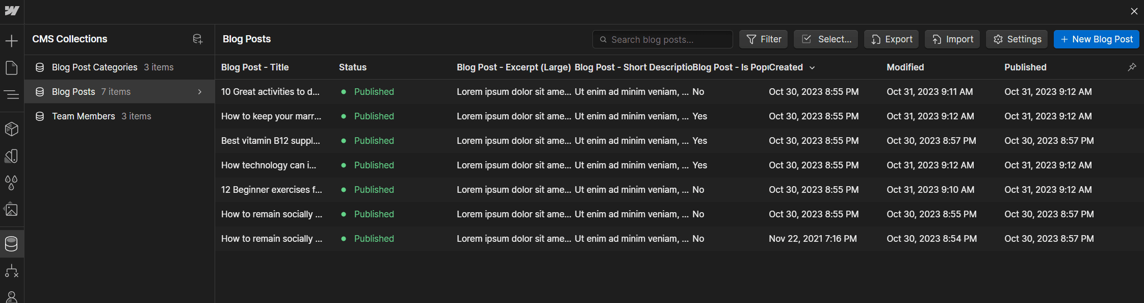 CMS Collection - ElderlyCare X Webflow Template