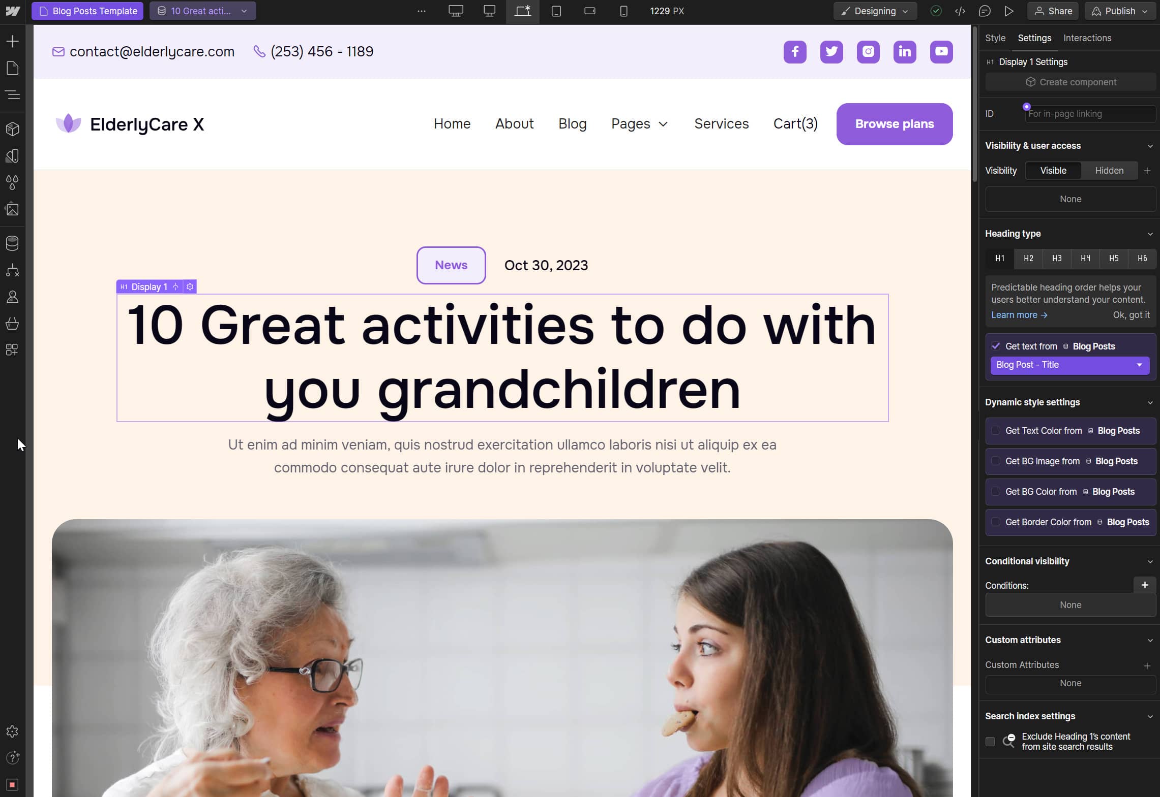 CMS Page - ElderlyCare X Webflow Template