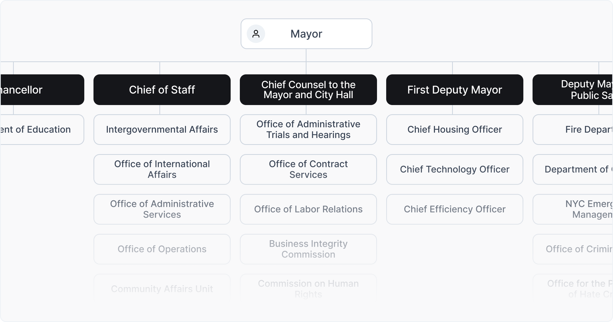 An example of the NYC org chart