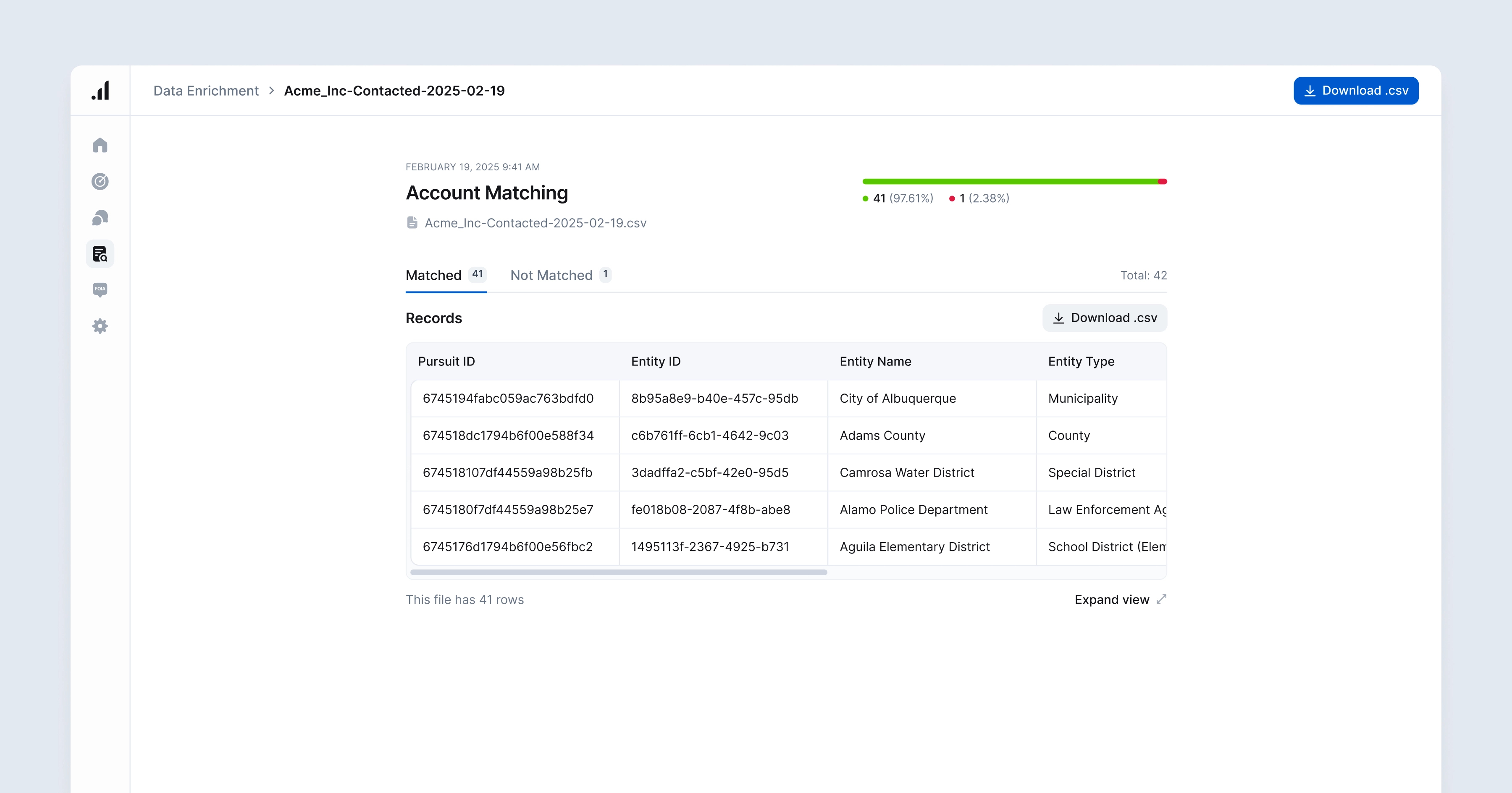 Match your data with Pursuit's smart mapping tool