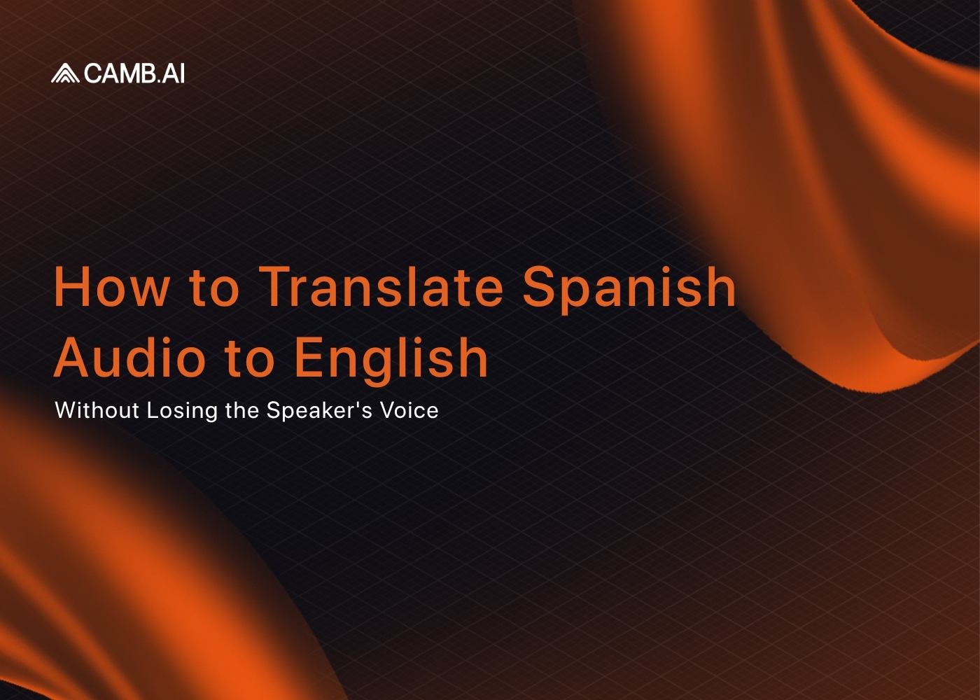 Translate Spanish Audio to English, Keep the Voice 