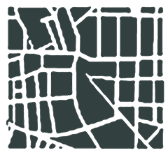 Abstract geometric pattern with irregular grid of dark shapes on a light background.