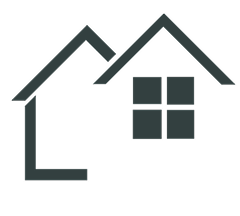 Icon of a house with a roof and a four-pane window.