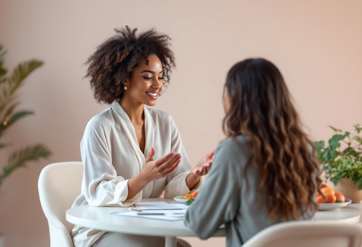 image of a nutrition consultation for a wellness center