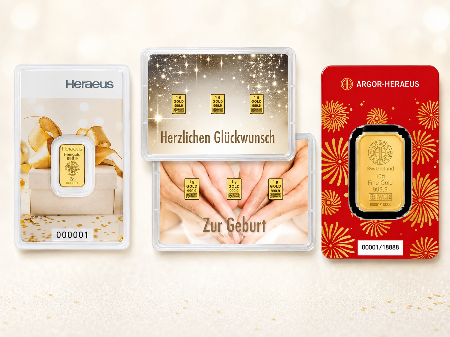 Geschenkbarren Gold 5 x 1 g