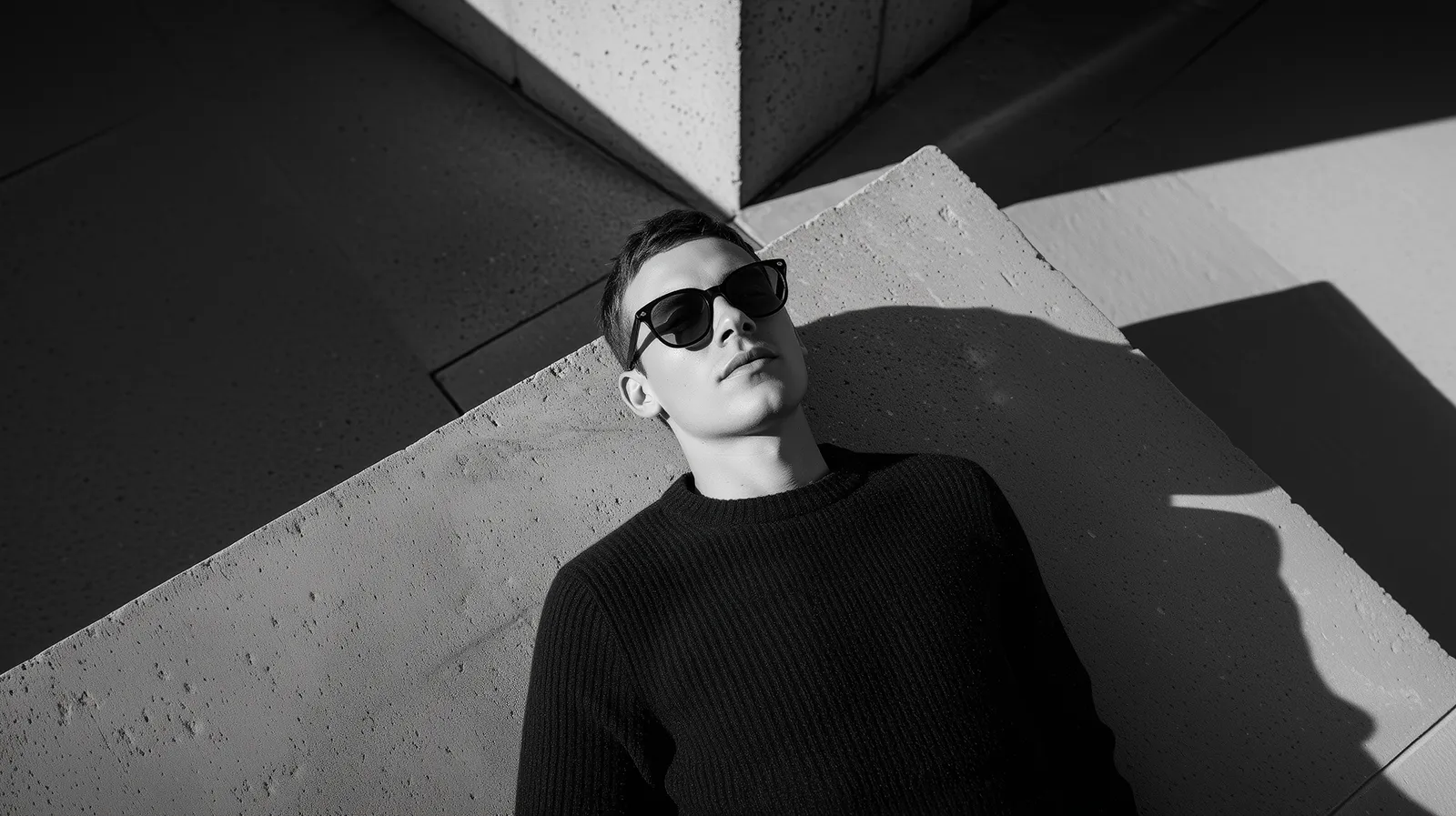 man lying on concrete