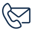 Telefon mit E-Mail Icon blau.