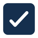 Häckchen Icon blau.