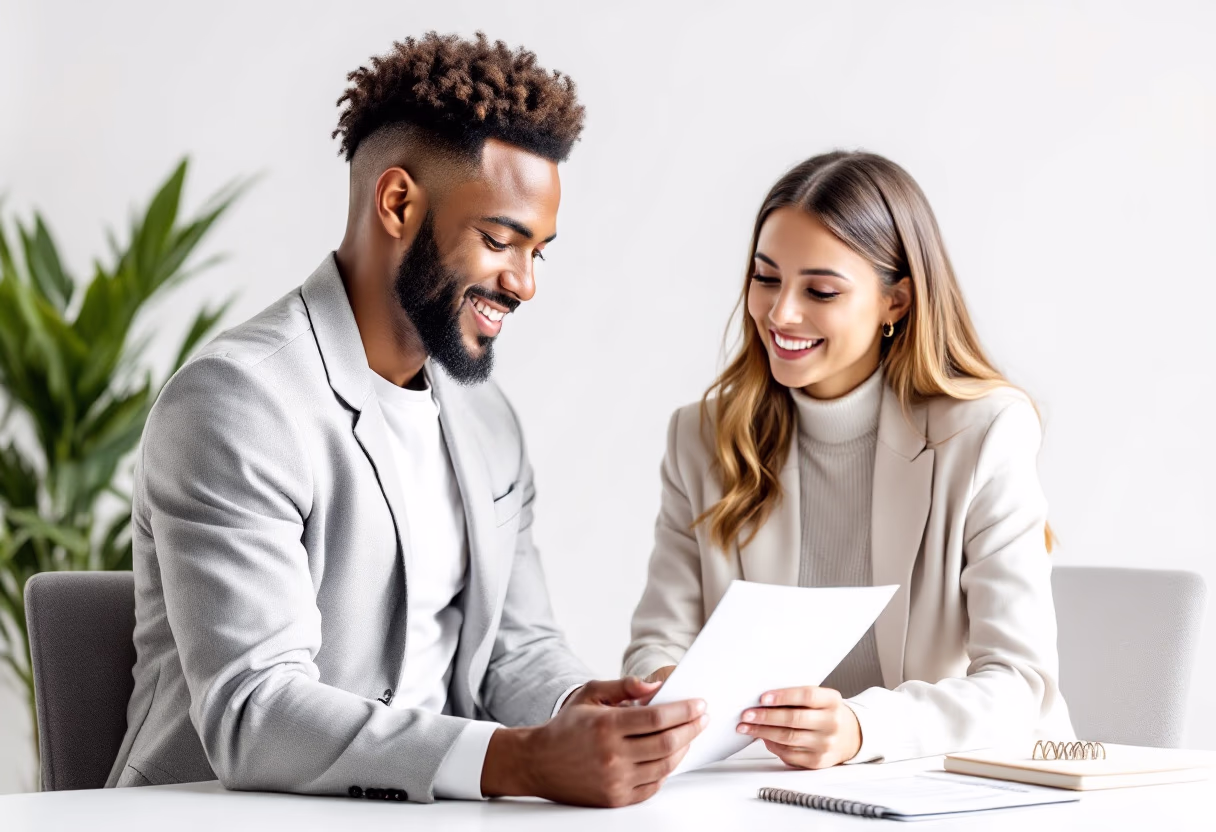 image of an agent explaining insurance documents