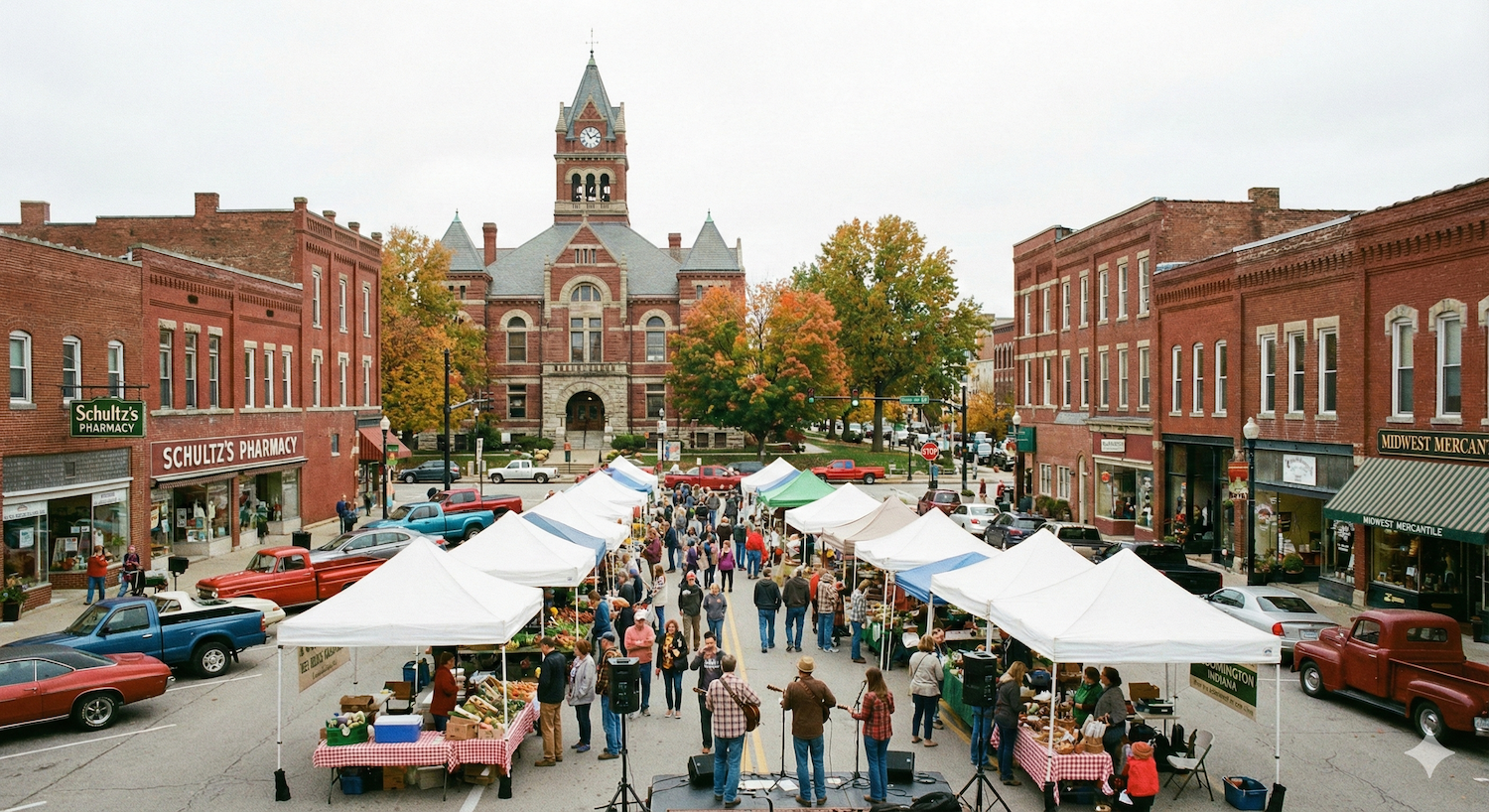 Small town community farmers market