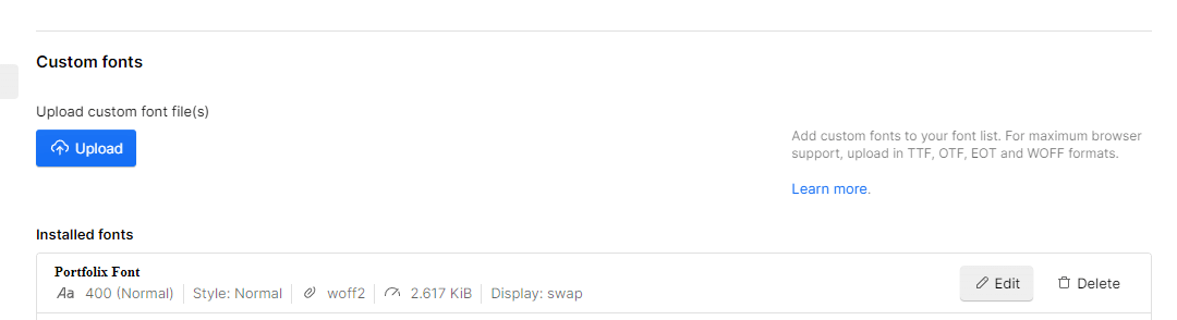 Custom Fonts - Portfolix X Webflow Template
