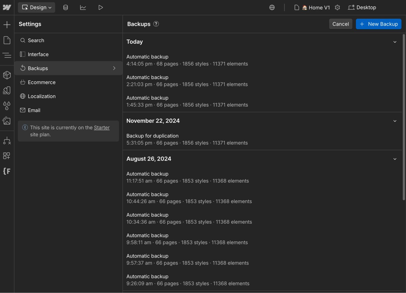 Backups - Portfolix X Webflow Template