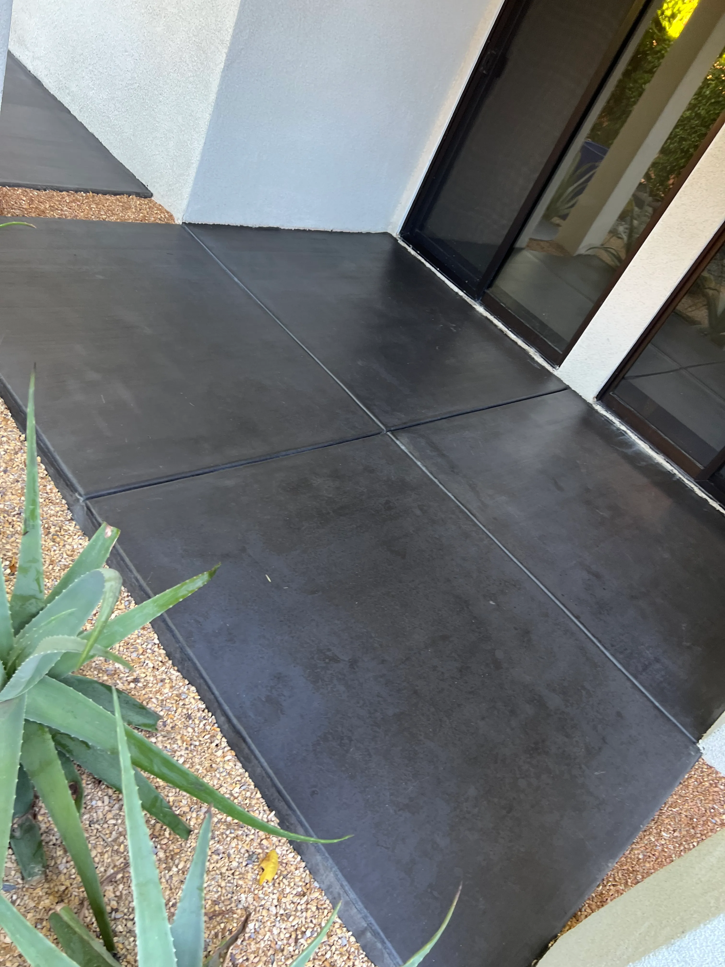 Small concrete patio at a desert home