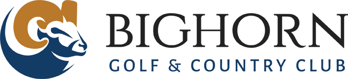 Bighorn Golf logo featuring a stylized brown bighorn sheep head and the text 'Bighorn Golf' with the tagline 'Live the Dream' underneath.