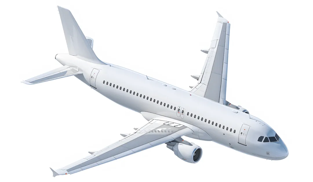 Plane on white background.