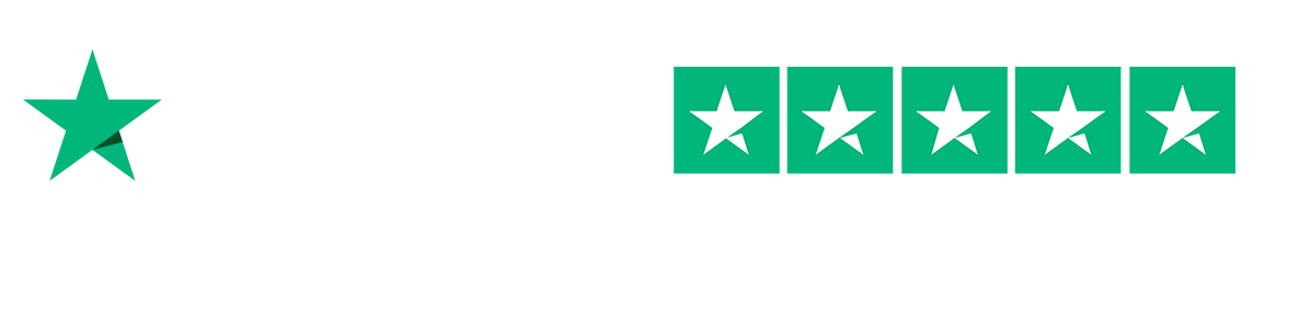 Trustpilot logo with five green stars and text saying Our customers say Excellent!