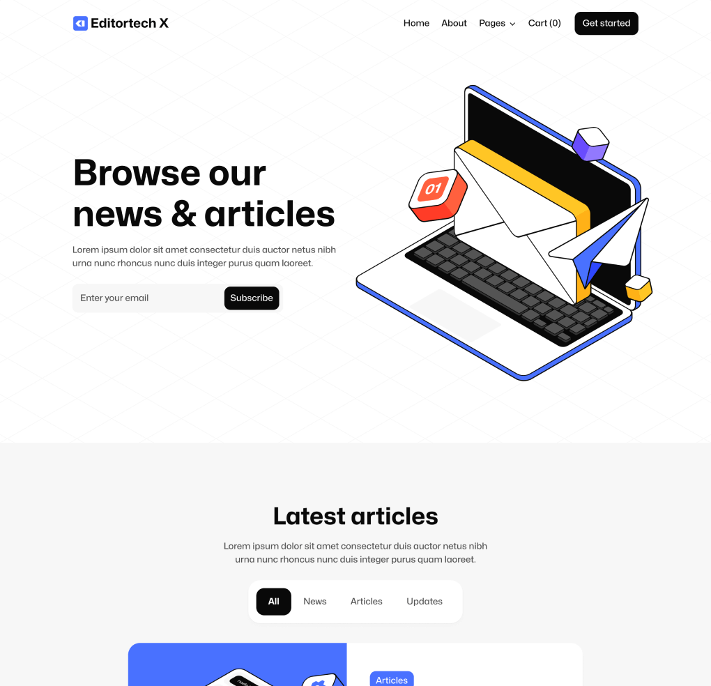 Editortech X - Blog V3 Page - Tech App Webflow Template