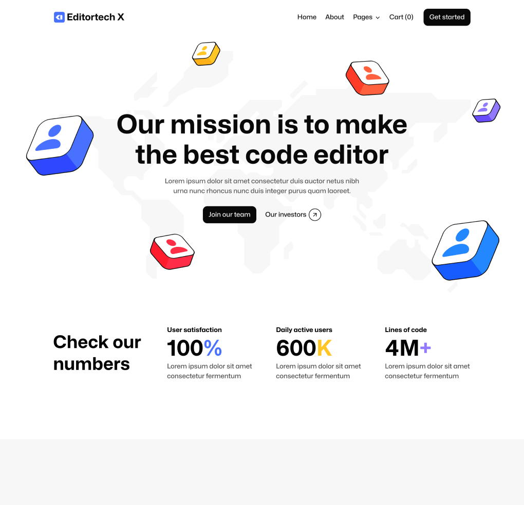 Editortech X - About Page - Tech App Webflow Template