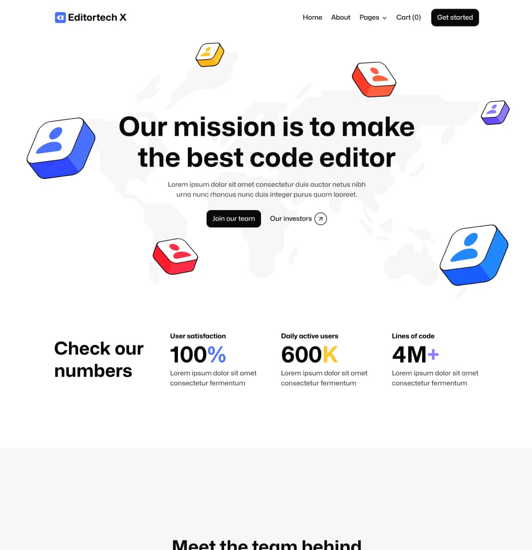 Editortech X - About Page - Tech App Webflow Template