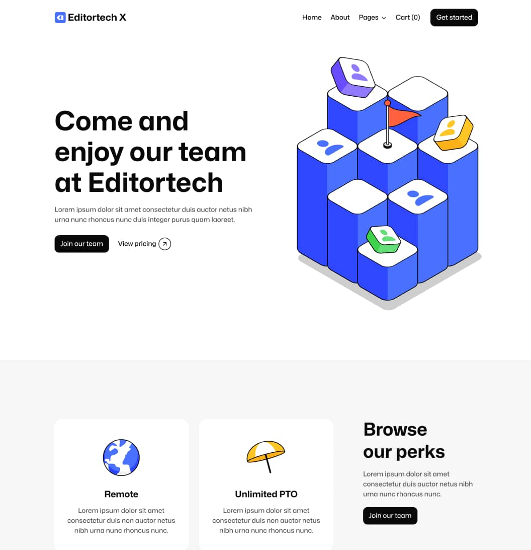 Editortech X - Careers Page - Tech App Webflow Template