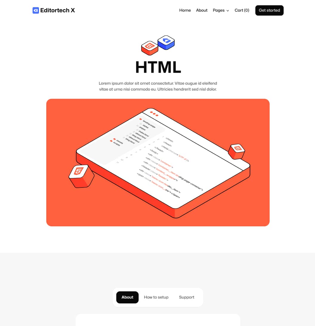 Editortech X - Integration Single Page - Tech App Webflow Template