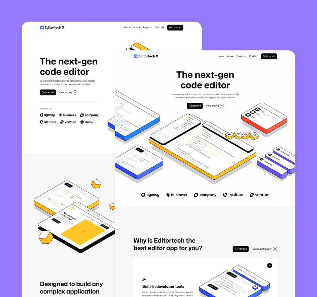 Editortech X - Pages Included - Tech App Webflow Template