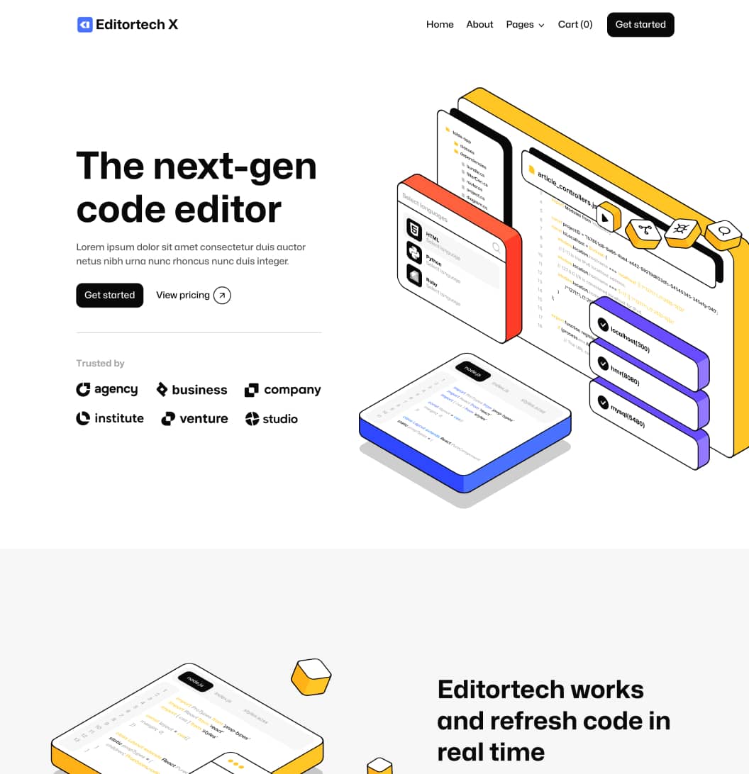 Editortech X - Home V3 Page - Tech App Webflow Template