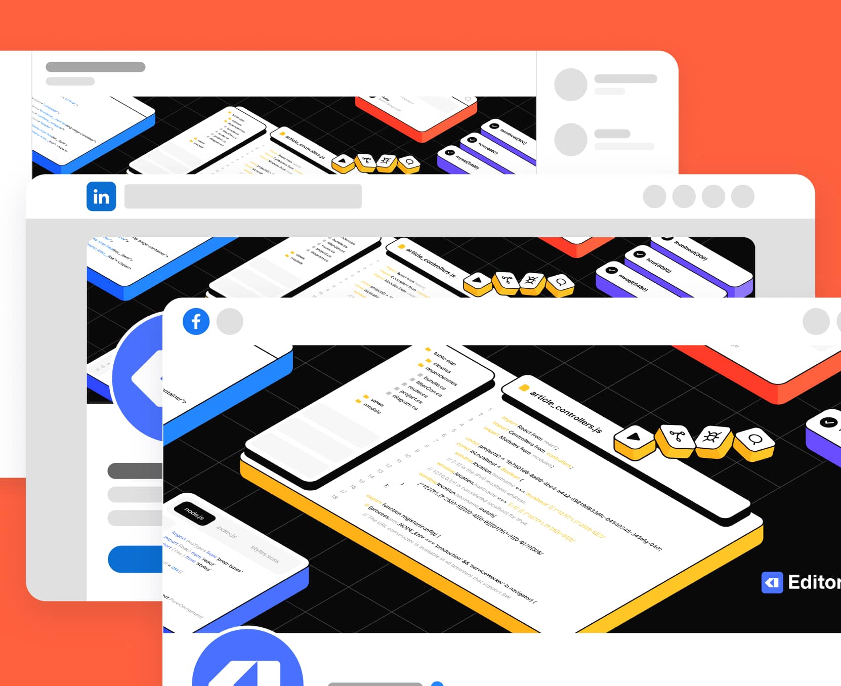 Editortech X - Social Media Assets - Tech App Webflow Template