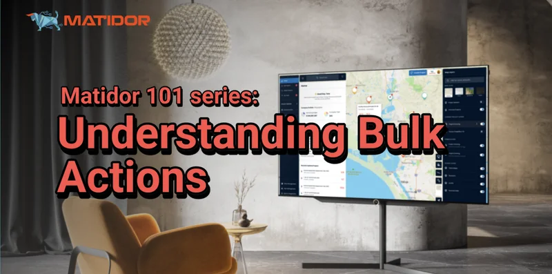 Matidor 101 tutorial thumbnail showing how to use bulk actions to manage projects and data efficiently