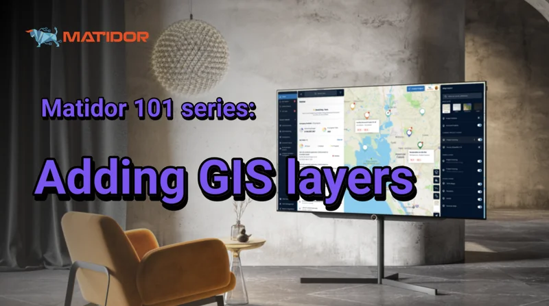 Matidor 101 tutorial thumbnail showing step-by-step guide to adding GIS layers in Matidor for enhanced project mapping