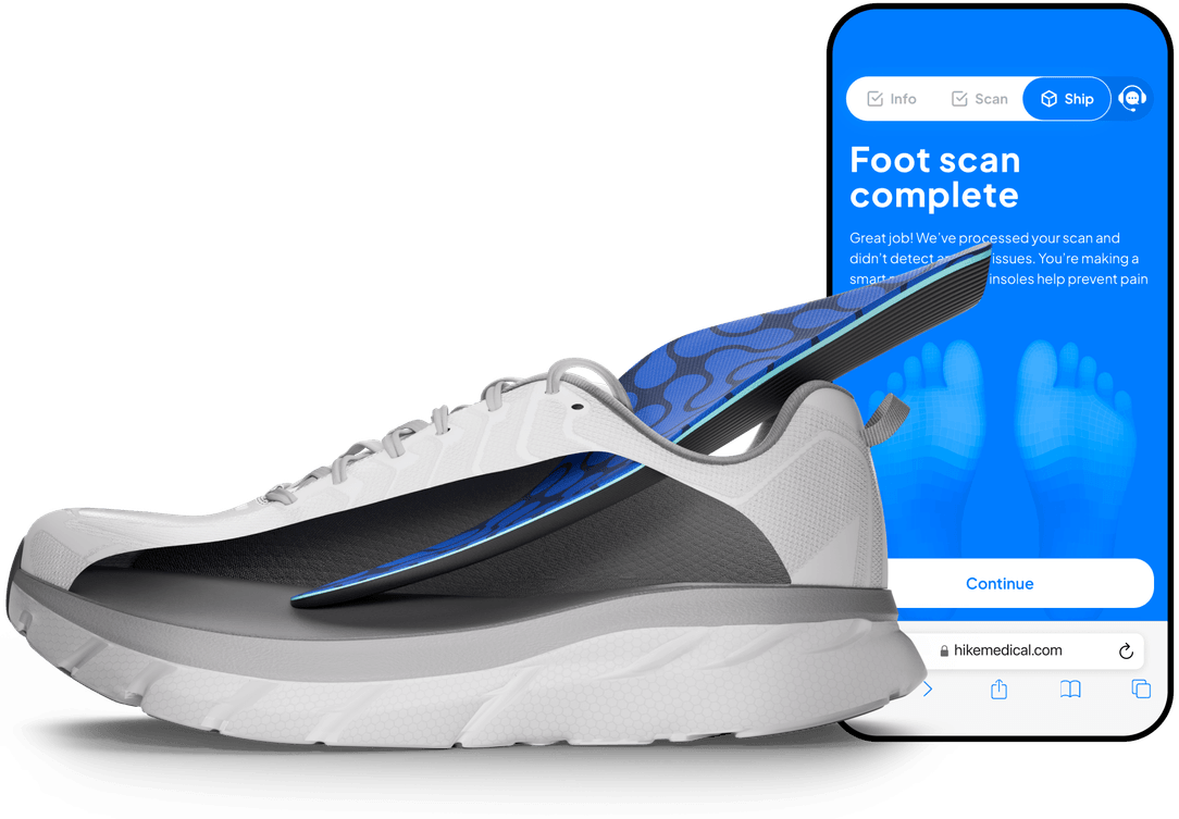 Hike Medical custom insole with shoe and app scan flow