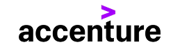 Accenture brand logo with purple stylized checkmark symbol above the text Accenture