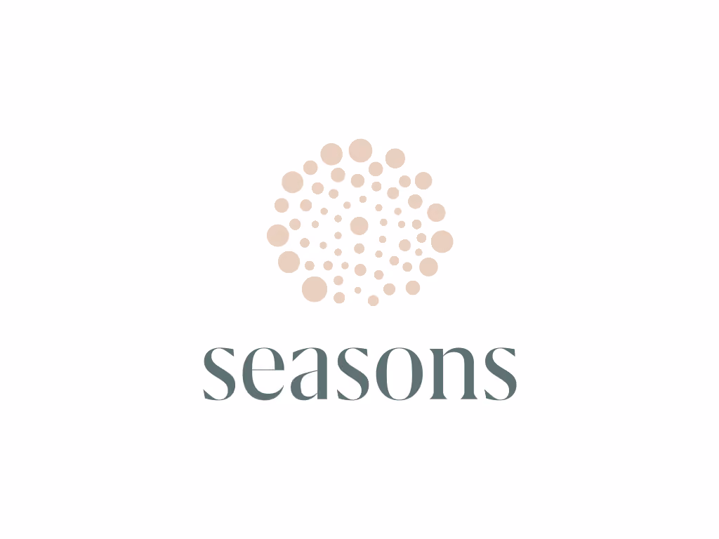 Hoofdmerk Seasons met het paardenbloem-beeldmerk
