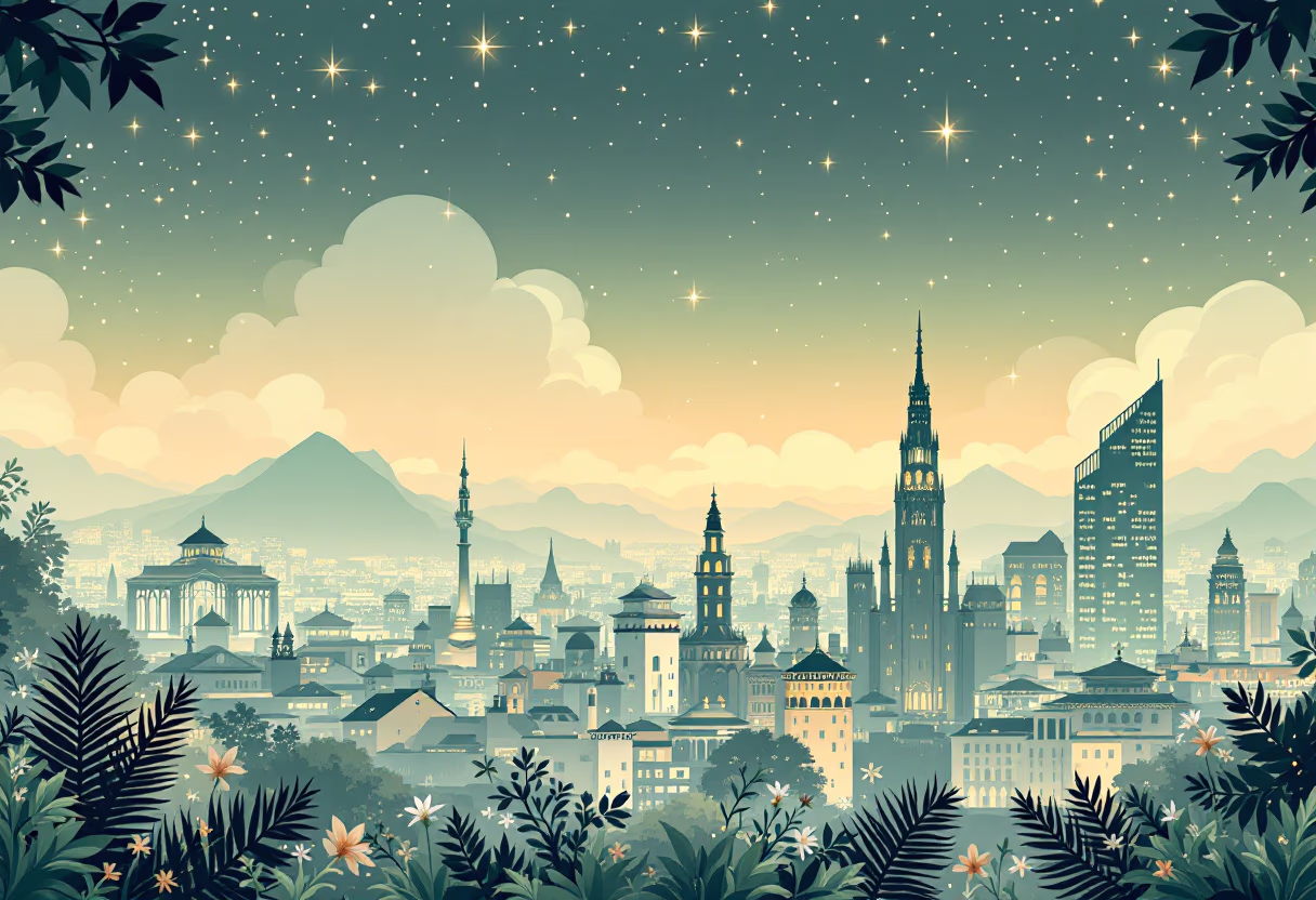 [background image] a city skyline (for an ai cybersecurity company)