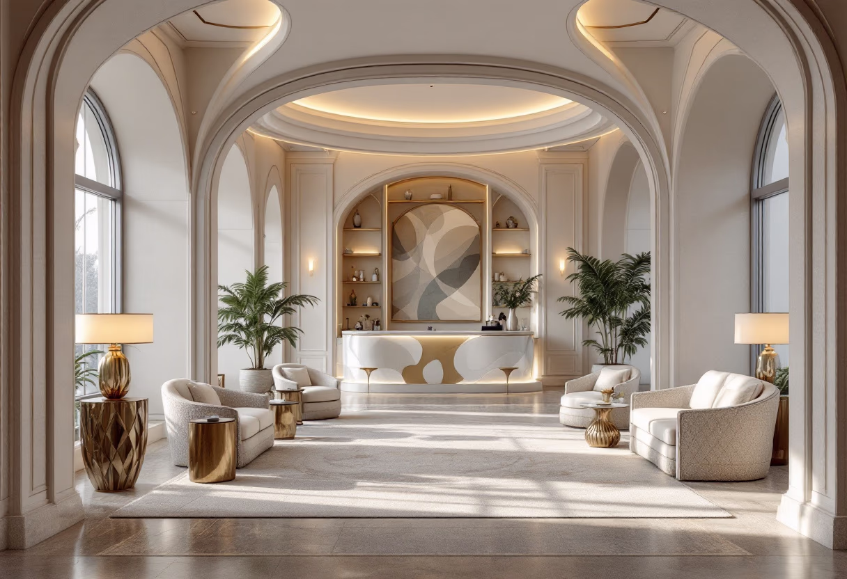 [a high resolution photo of an office building with a modern lobby for an insurance company]