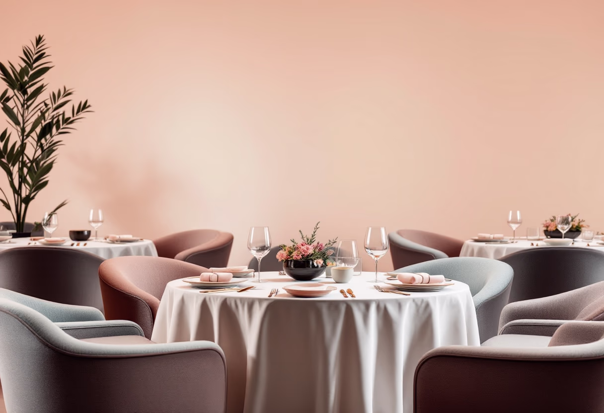 image of dining tables ready for guests (for a chinese restaurant)