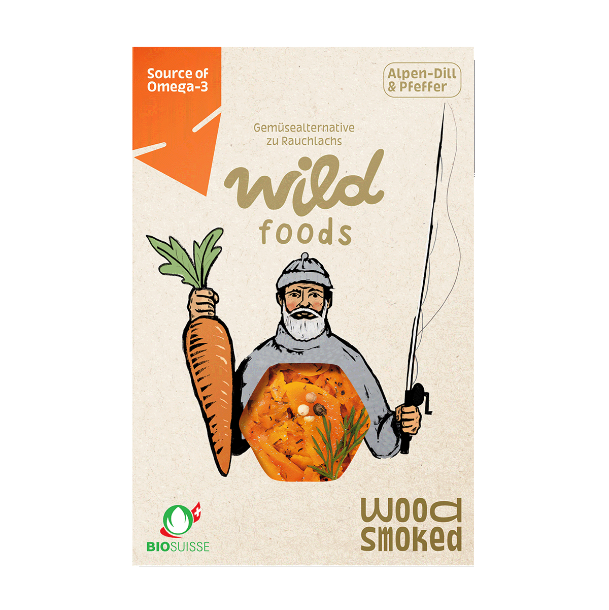 Erlebe die Alpen in jedem Bissen mit unserem "Rüeblilachs". Sorgfältig ausgewählte Bio-Knospen-Karotten werden geräuchert und mit Alpendill sowie einer Prise Pfeffer verfeinert, um diese vegane Delikatesse zu kreieren – eine genussvolle Alternative zu traditionellem Graved Lachs. Dieser "Rüeblilachs" ist perfekt geeignet, um Bagels, Salate, Wraps und Pasta-Gerichte auf ein neues, geschmackvolles Niveau zu heben. Genieße die Aromen der Alpen in einer rein pflanzlichen Köstlichkeit!
