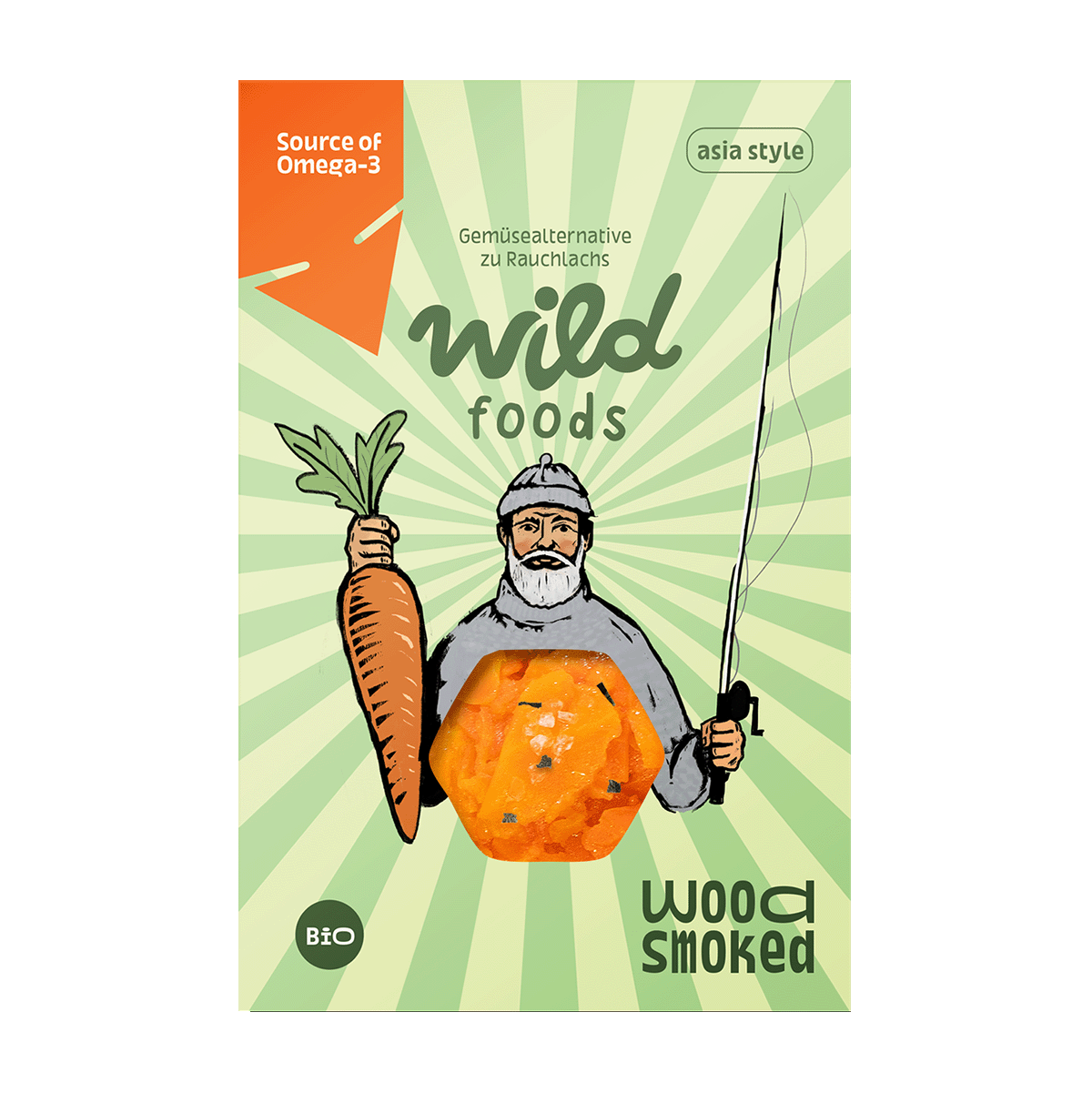 Tauche ein in eine asiatische Geschmacksreise mit unserem "Rüeblilachs". Zart geräucherte Bio-Knospen-Karotten werden harmonisch kombiniert mit der sanften Schärfe des Meerrettichs, erfrischendem Zitronengras und einem Hauch von Nori-Algen. Diese einzigartige Kreation ist die ideale Ergänzung für Poké Bowls, Summer Rolls und Sushi-Gerichte, die deinen Gaumen in ferne Welten entführen. Geniesse die vielfältigen Aromen Asiens in einem rein pflanzlichen Genussmoment!