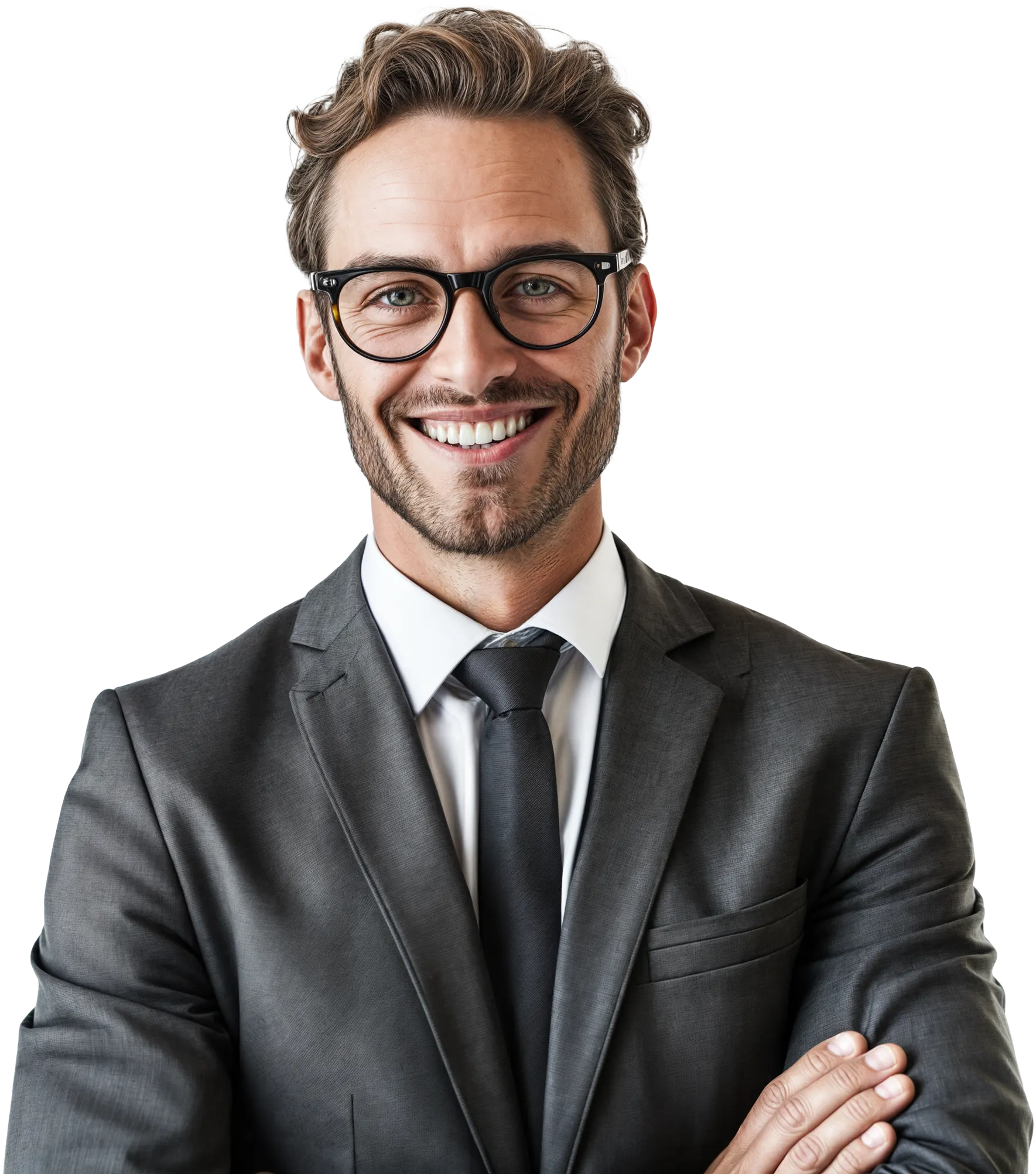 Young caucasian businessman smiling