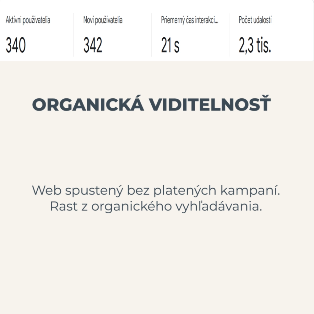 Prehľad organickej viditeľnosti v Google Analytics 4 pre projekt GO-PAP.