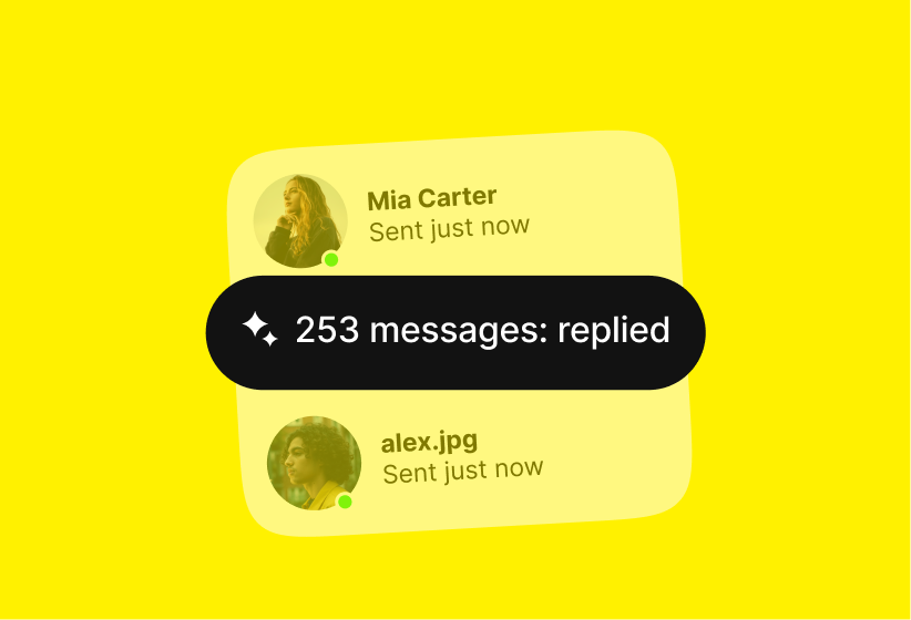 Two recent messages from Mia Carter and alex.jpg with a note saying 253 messages replied.